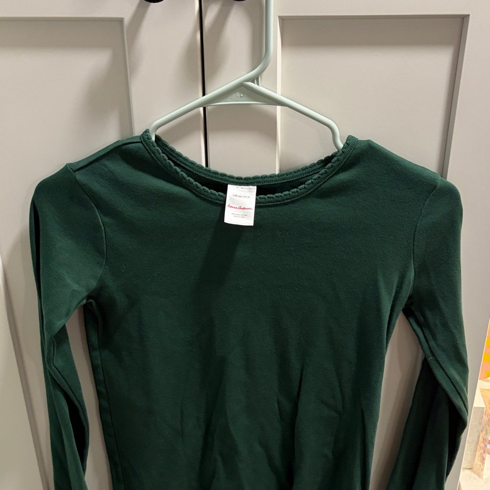Hanna Andersson Forest Green Scoop Neck Tee